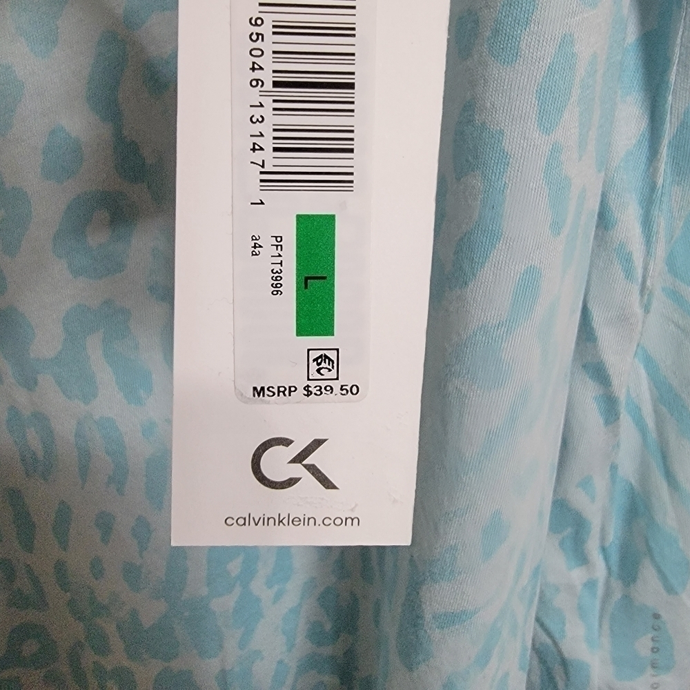 Calvin Klein Blue Leopard Zebra Animal Print Soft Modal Cotton Tank Top L - Picture 5 of 6